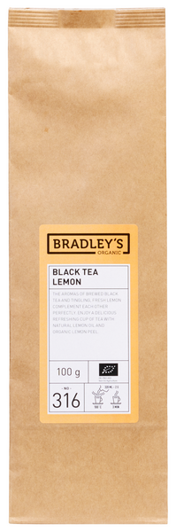 Bradley's Organic No. 316 musta tee sitruuna 100g luomu