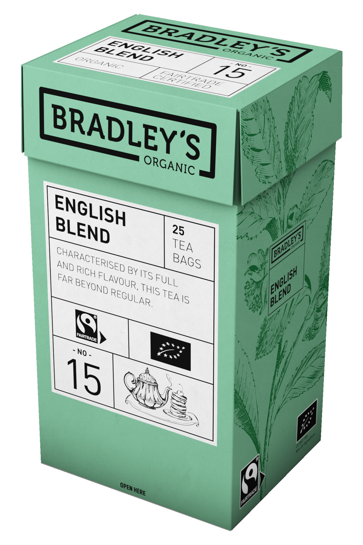 Bradley's Organic No.15 English Blend musta tee 25kpl luomu Reilun kaupan