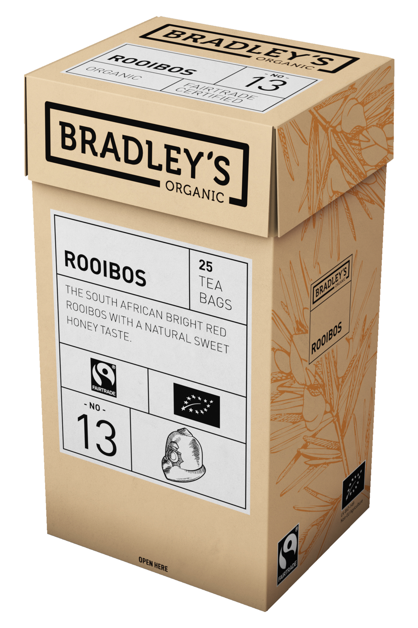 Bradley's Organic No.13 rooibosuutejuoma 25kpl luomu Reilun kaupan