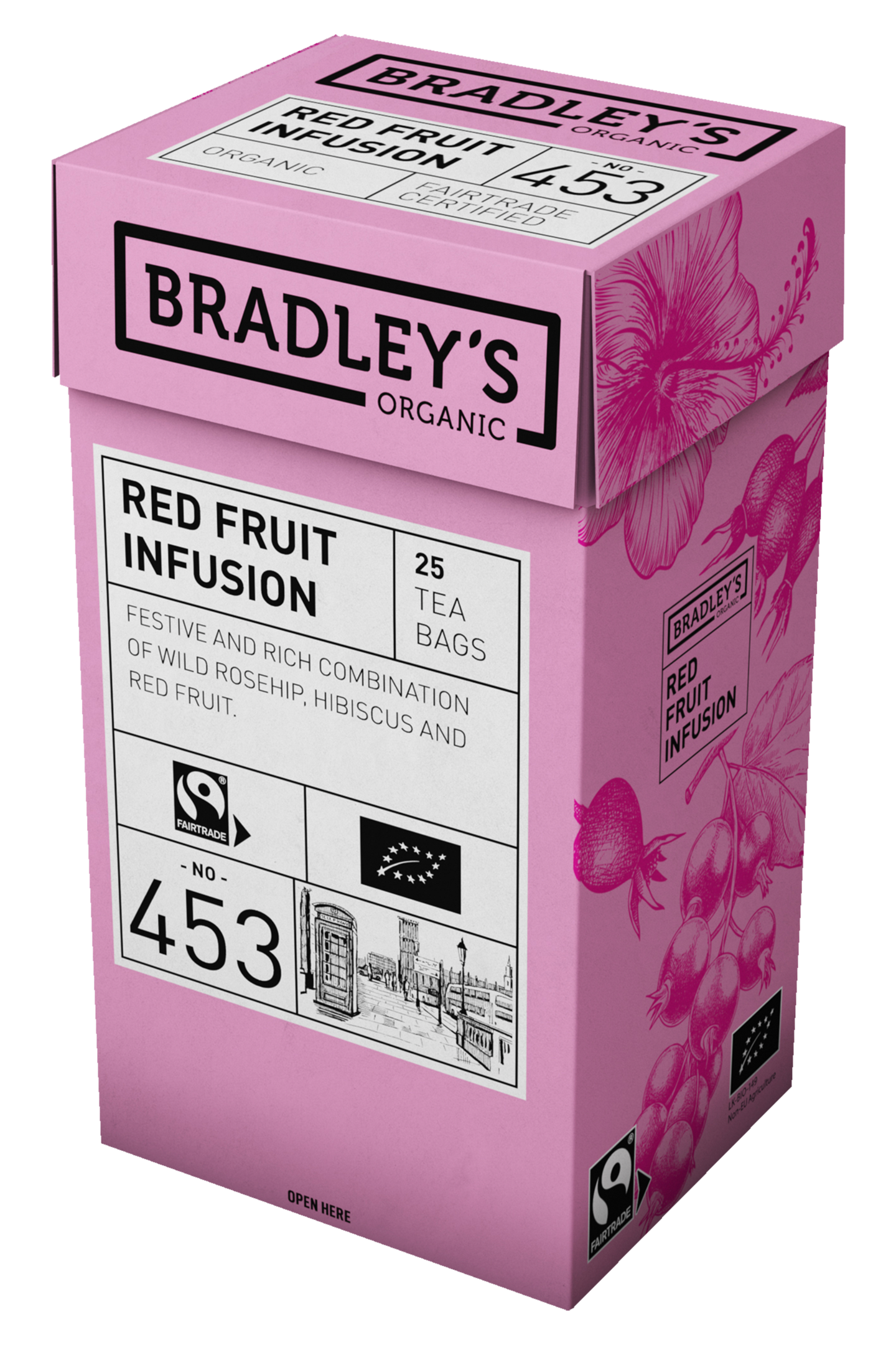 Bradley's Organic No.453 Red Fruit Infusion maustettu hedelmäuutejuoma 25kpl luomu Reilun kaupan