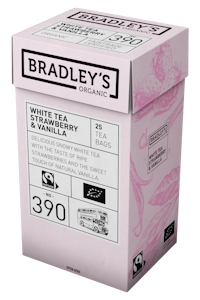 Bradley's Organic No.390 White tea Strawberry-Vanilla maustettu tee 25kpl luomu Reilun kaupan