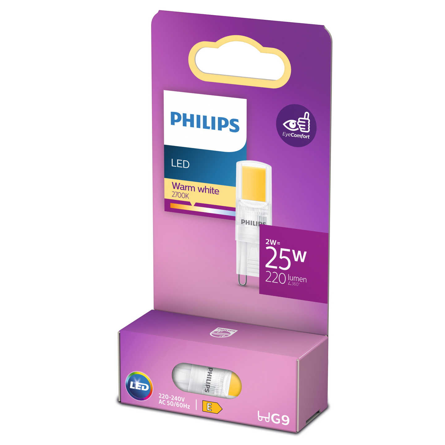 Philips LED lamppu 2W G9 220lm 2700K