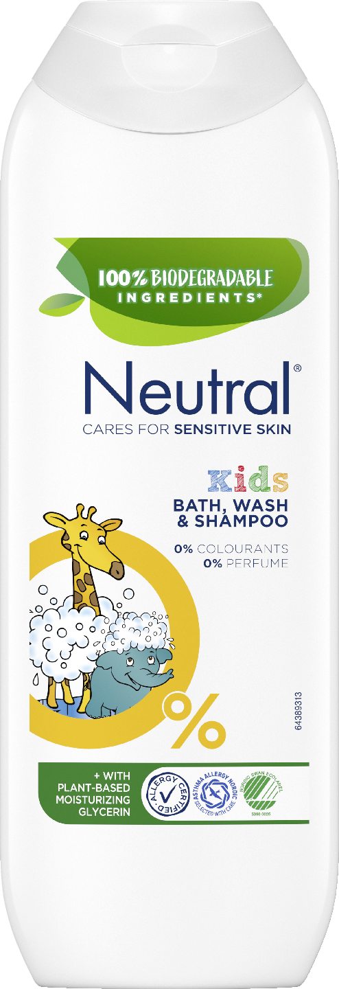 Neutral Kids Bath, Wash & Shampoo Hajusteeton Suihkusaippua 250 ML