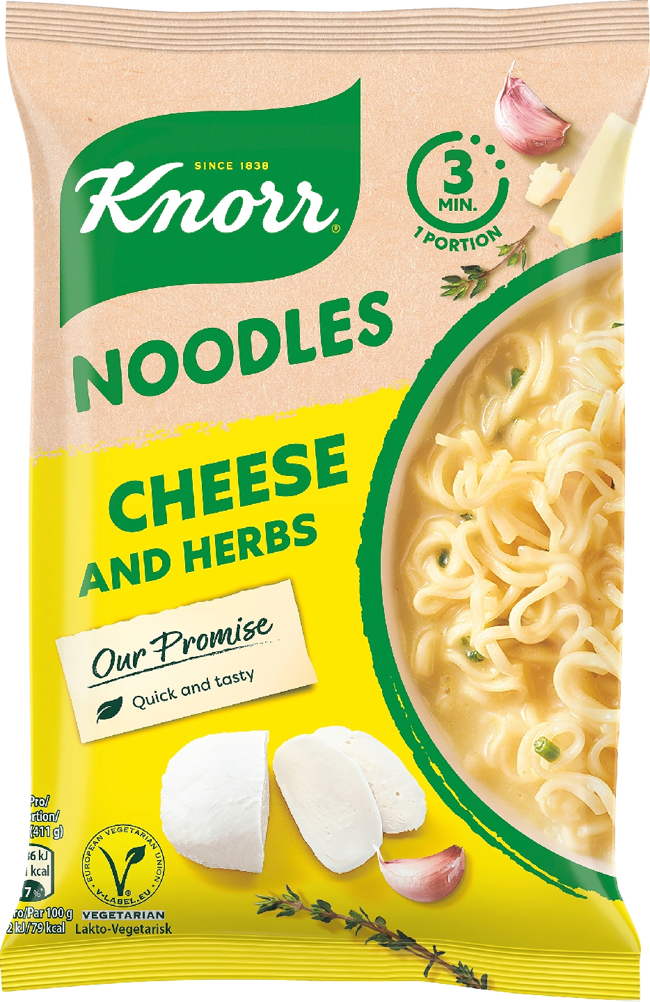 Knorr Nuudelit Cheese & Herbs 61 g | K-Ruoka Verkkokauppa