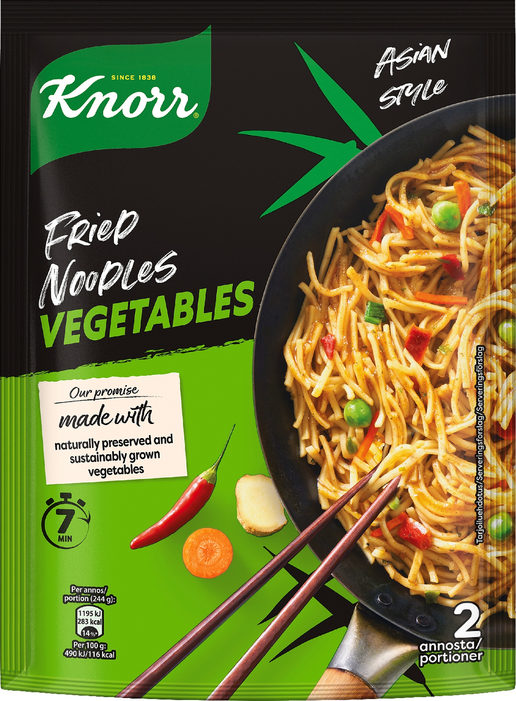 Knorr Spaghetteria ateria-ainekset 125g Asian fried noodles vegetables