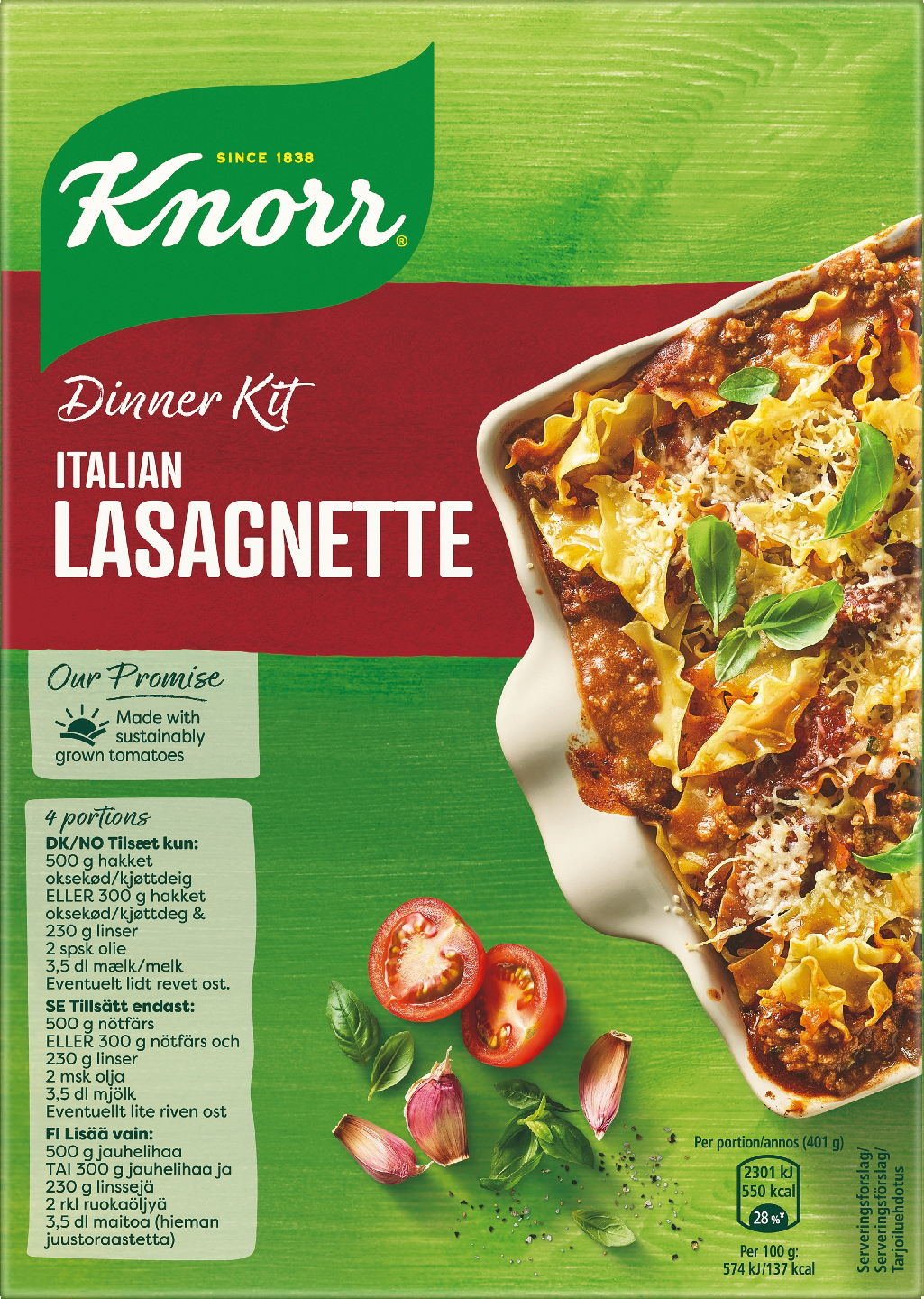 Knorr Italian Lasagnette Ateria-aines 270g