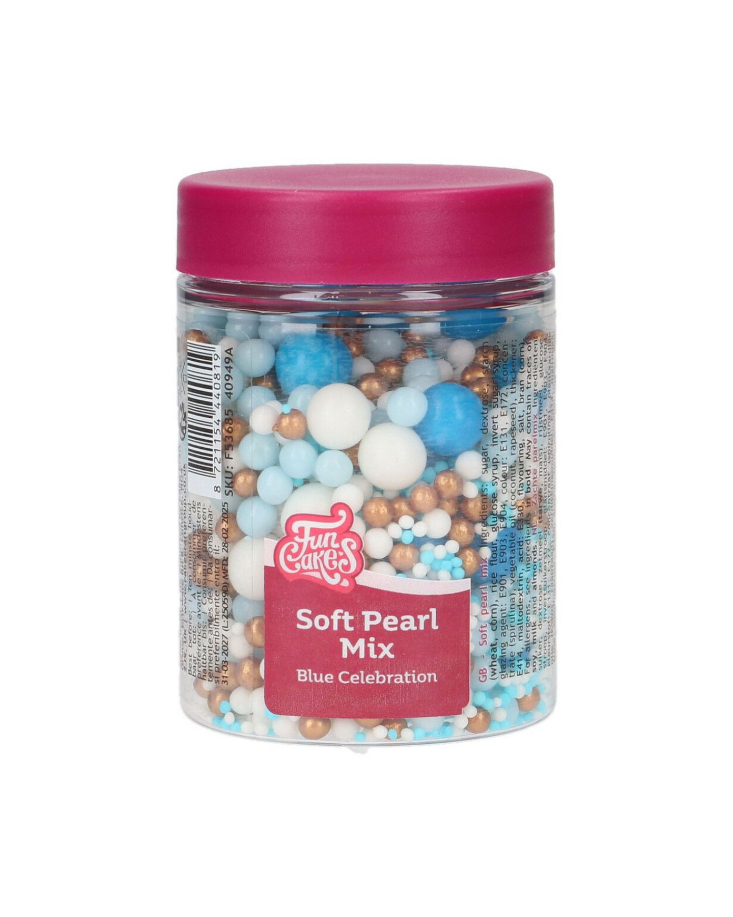 FunCakes pehmeät sokerihelmet, Blue Celebration Mix 80 g