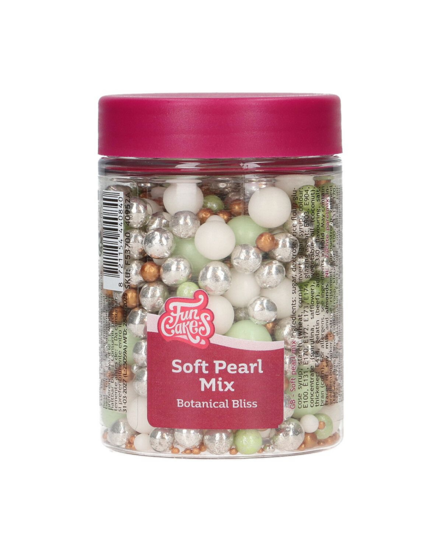 FunCakes pehmeät sokerihelmet, Botanical Bliss Mix 80 g
