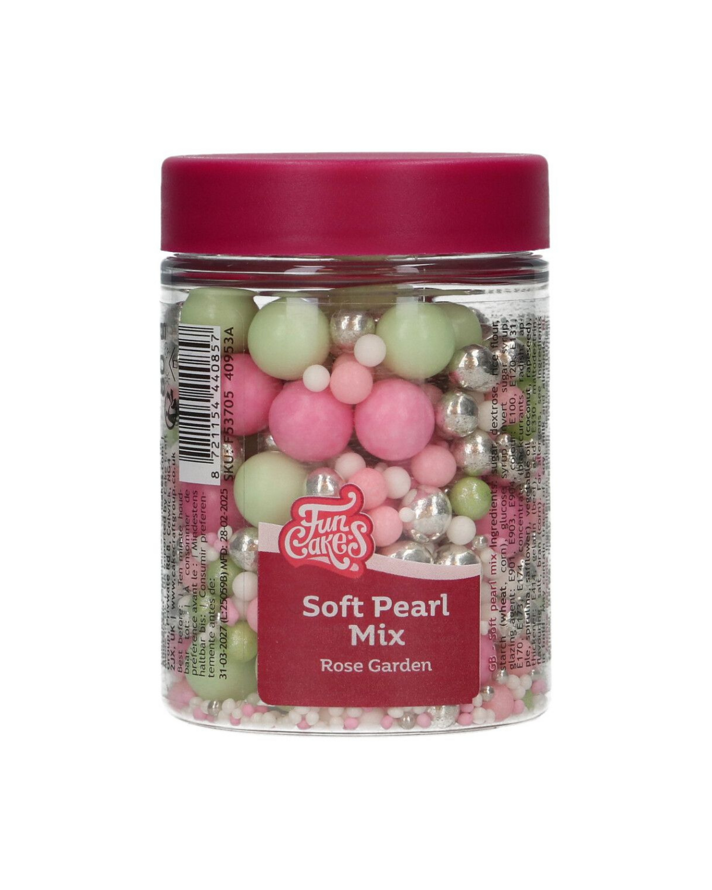 FunCakes pehmeät sokerihelmet, Rose Garden Mix 80g