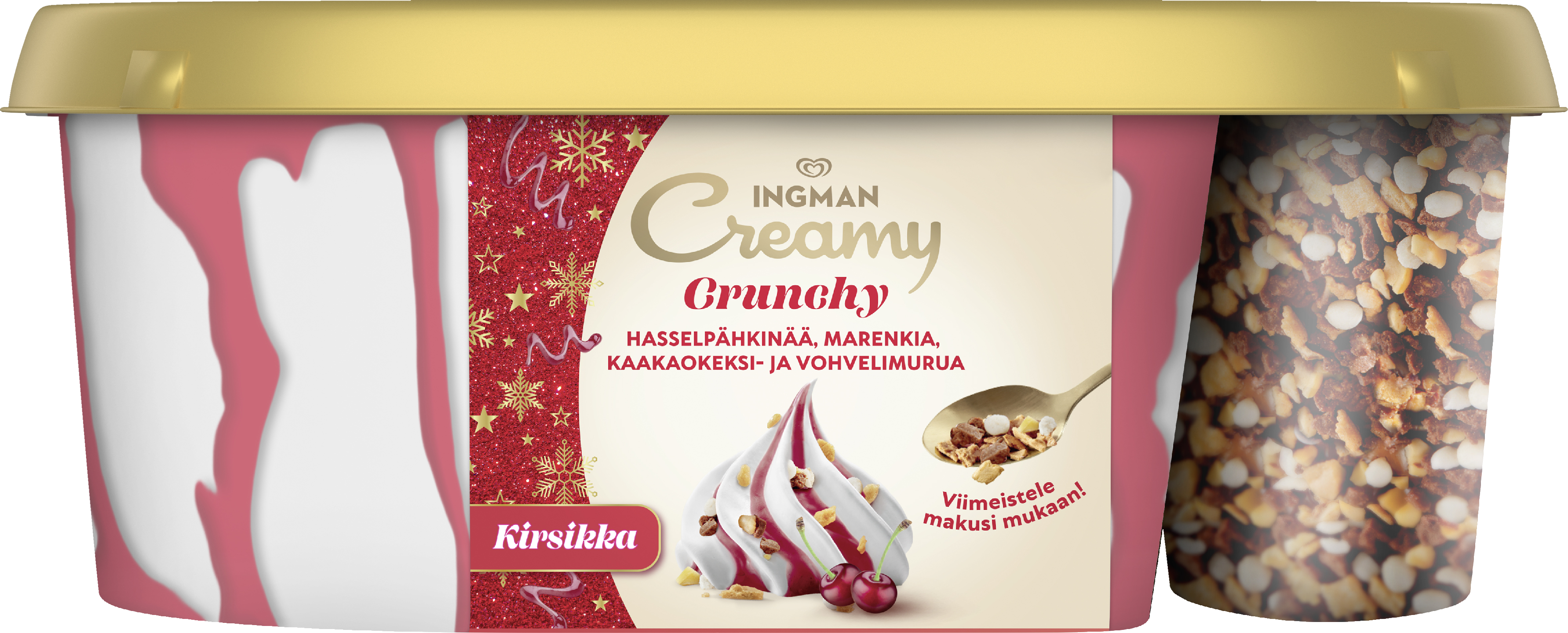 Ingman Creamy crunchy kirsikka jäätelö 750ml/383g