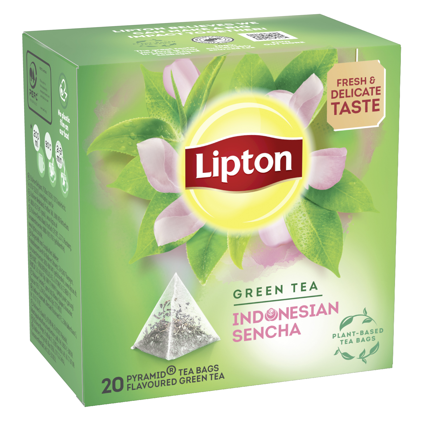 Lipton Green Tea maustettu vihreä tee 20 pyramidipussia 36g