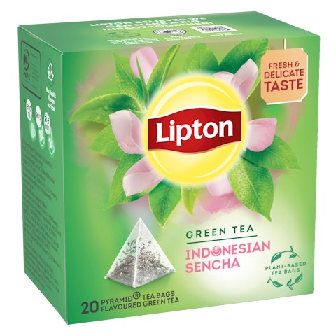 Lipton Green Tea maustettu vihreä tee 20 pyramidipussia 36g