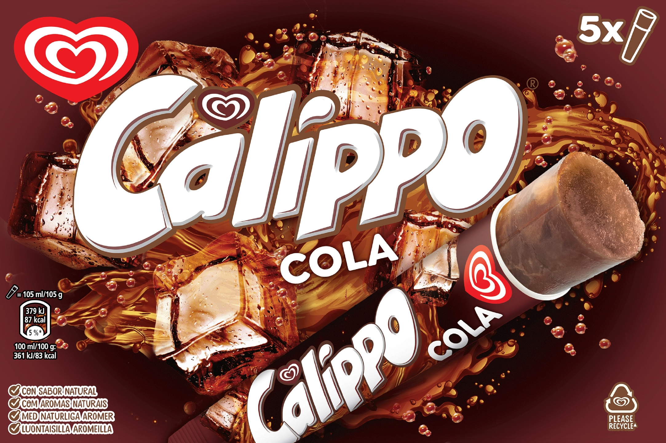 Calippo Cola limujää 5 kpl 525 ml/643 g