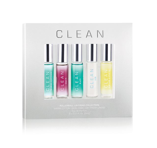 Clean Rollerball Set EdP 5x5ml - Warm Cotton, Skin, Rain, Air ja Fresh Linens