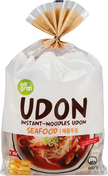 Allgroo Udon äyriäismaku pikanuudeli 690g hintoja 8,69€ |  