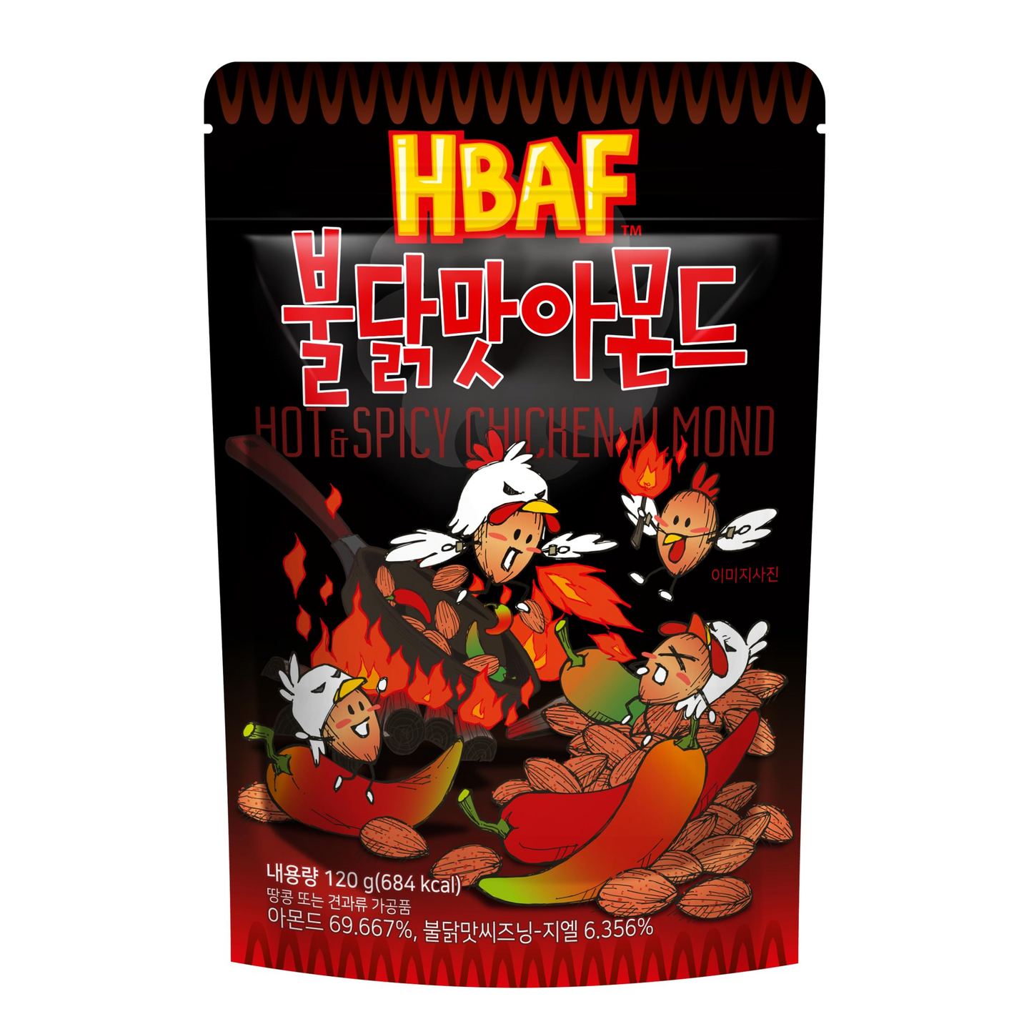 Hbaf Almond 120g Hot & Spicy Chicken Kananmakuinen manteli