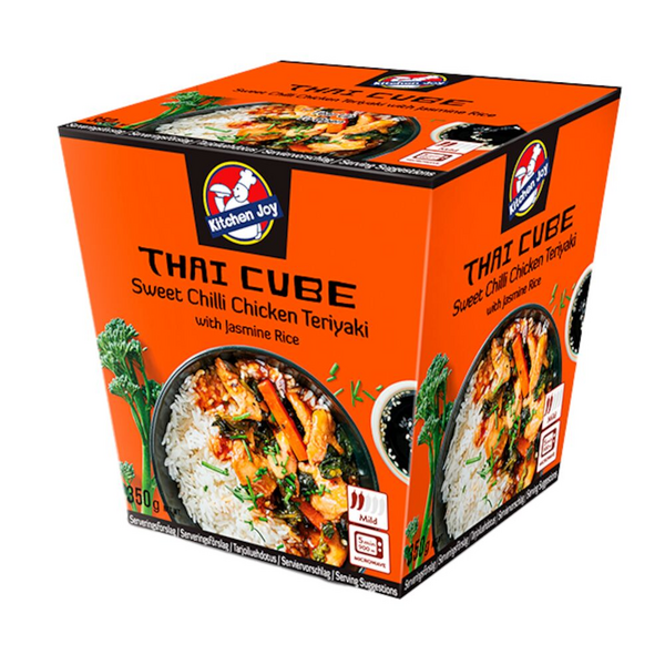 Kitchen Joy Thai-Cube Sweet Chili Teriyaki kanaa ja jasmiiniriisiä 350g pakaste