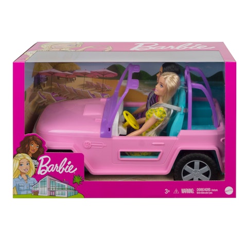 Barbie nuket ja ajoneuvo