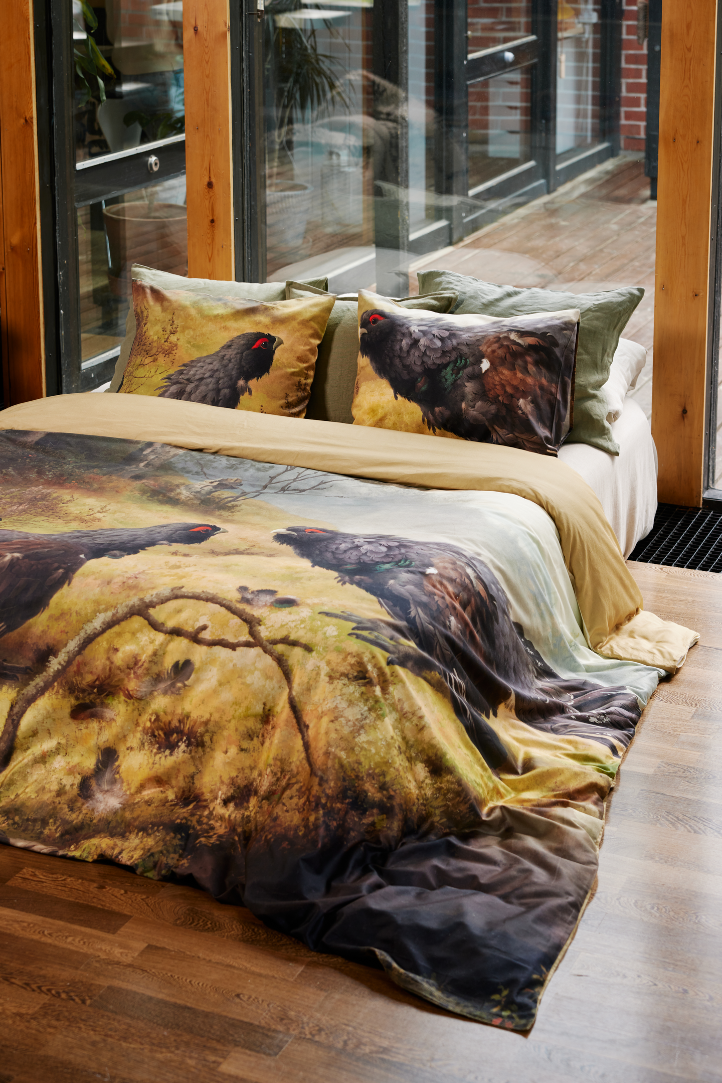 Finlayson Taistelevat metsot parivuoteen satiinipussilakanasetti 240x210 cm + 50x60 cm