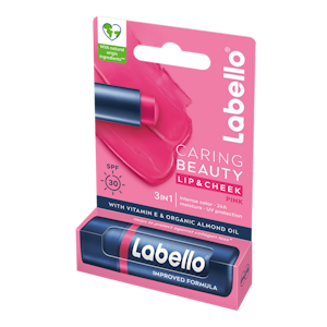 Labello 4,8g Caring Beauty Pink - sävyttävä voide huulille ja poskille