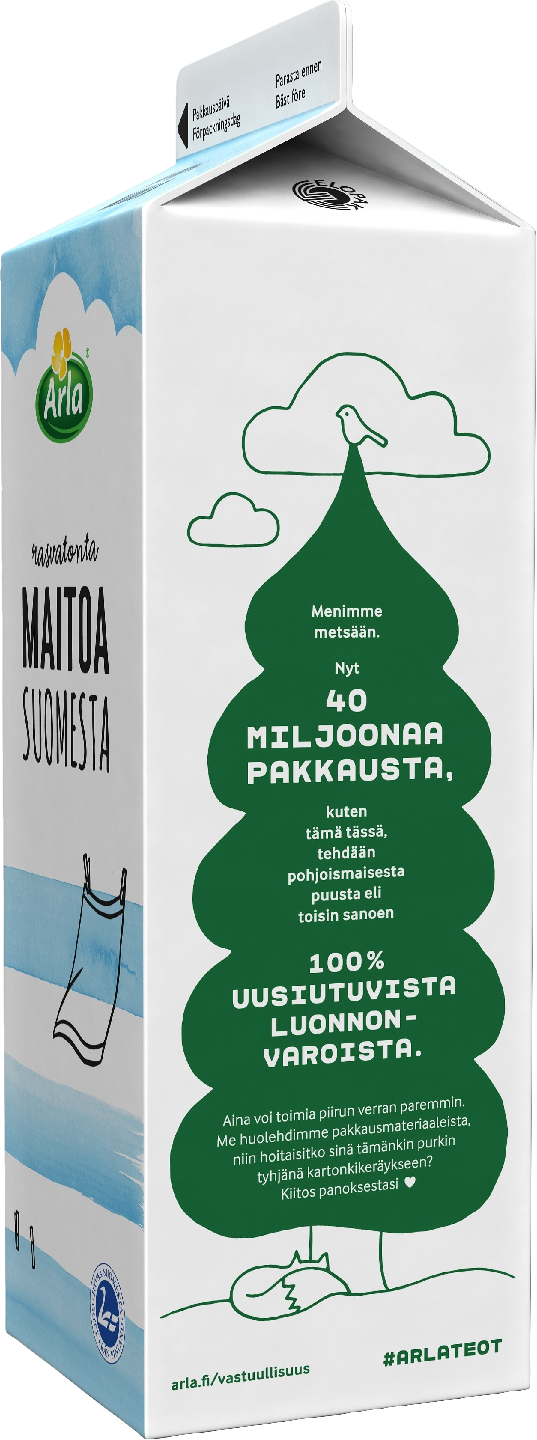 Arla rasvaton maito 1l Suomi
