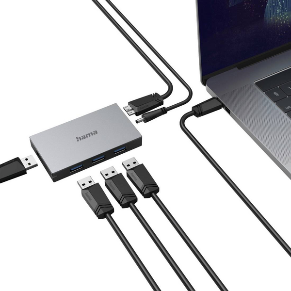 Hama 4-porttinen USB-A 3.0 -hubi
