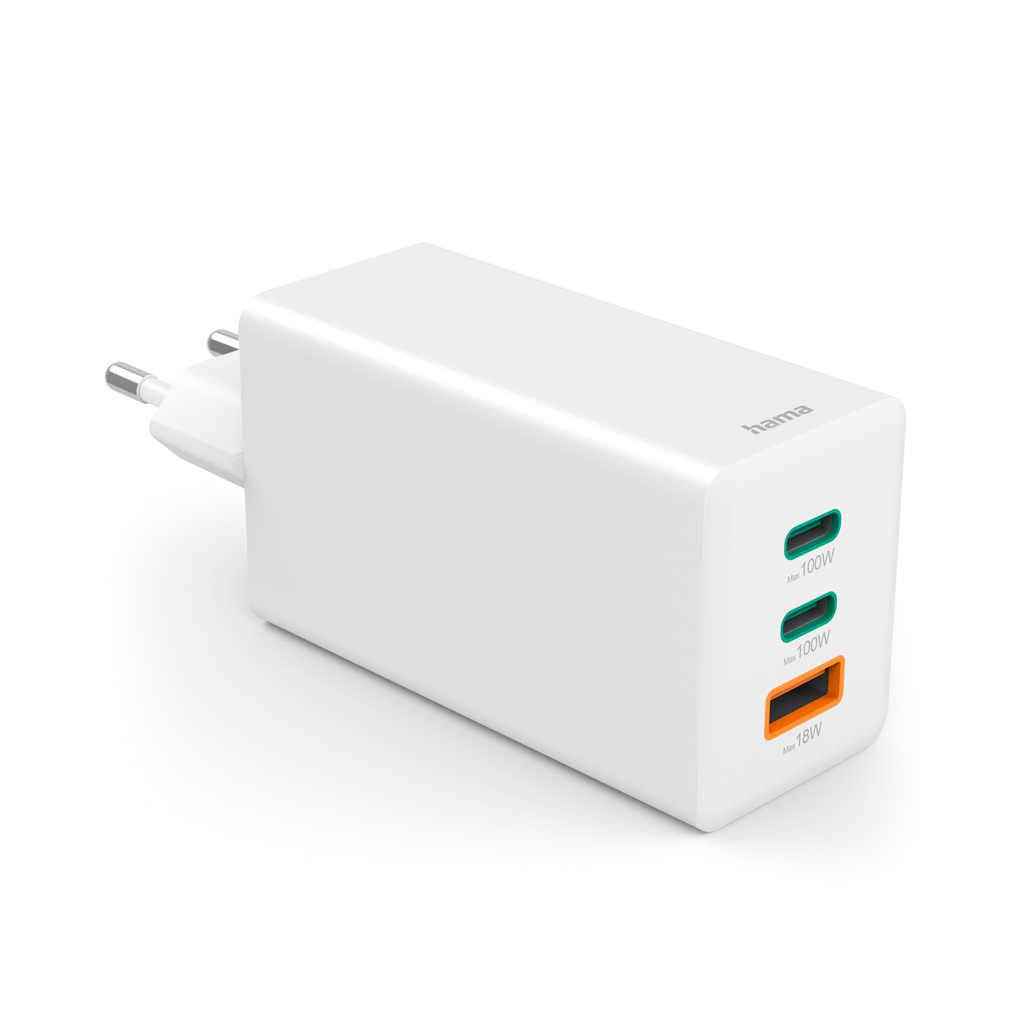 Hama Mini 100 W GaN 2 x USB-C + USB-A -laturi