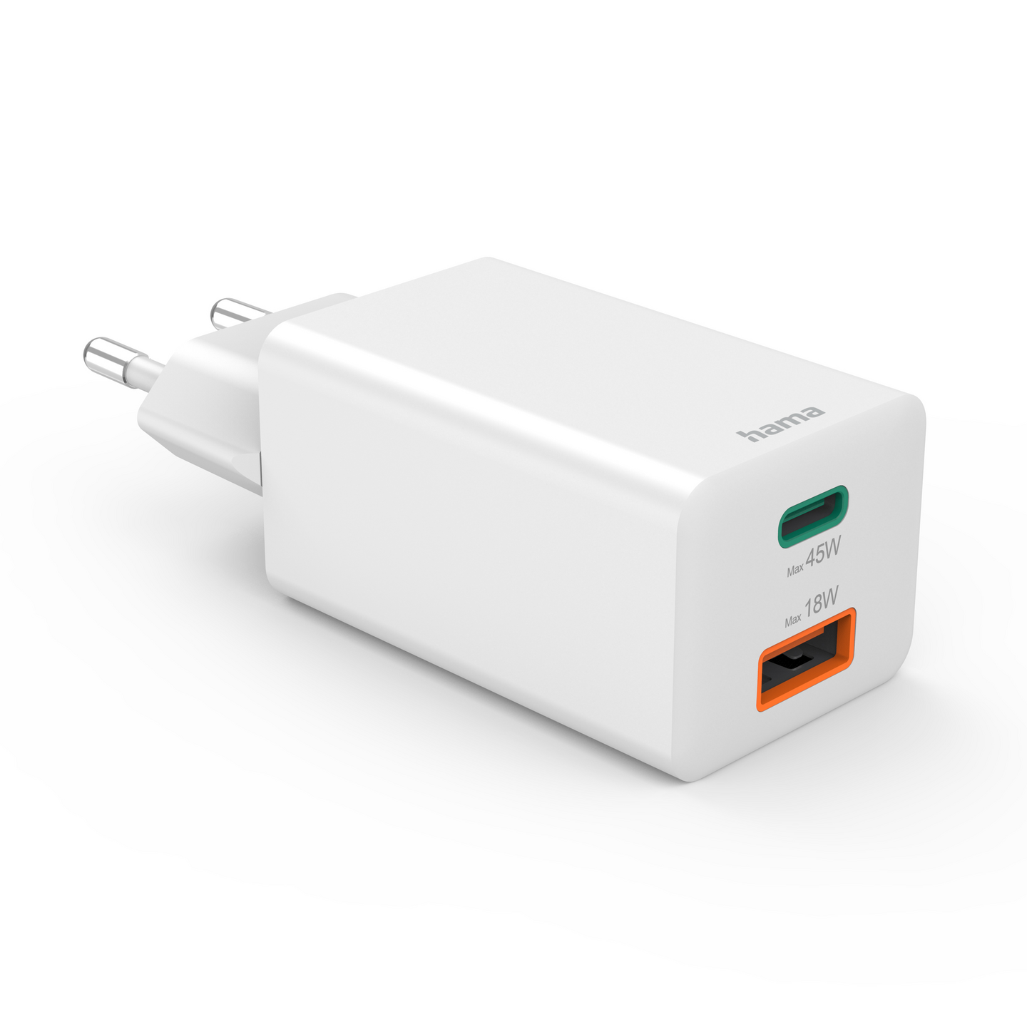 Hama Mini 45 W GaN USB-C + USB-A -laturi