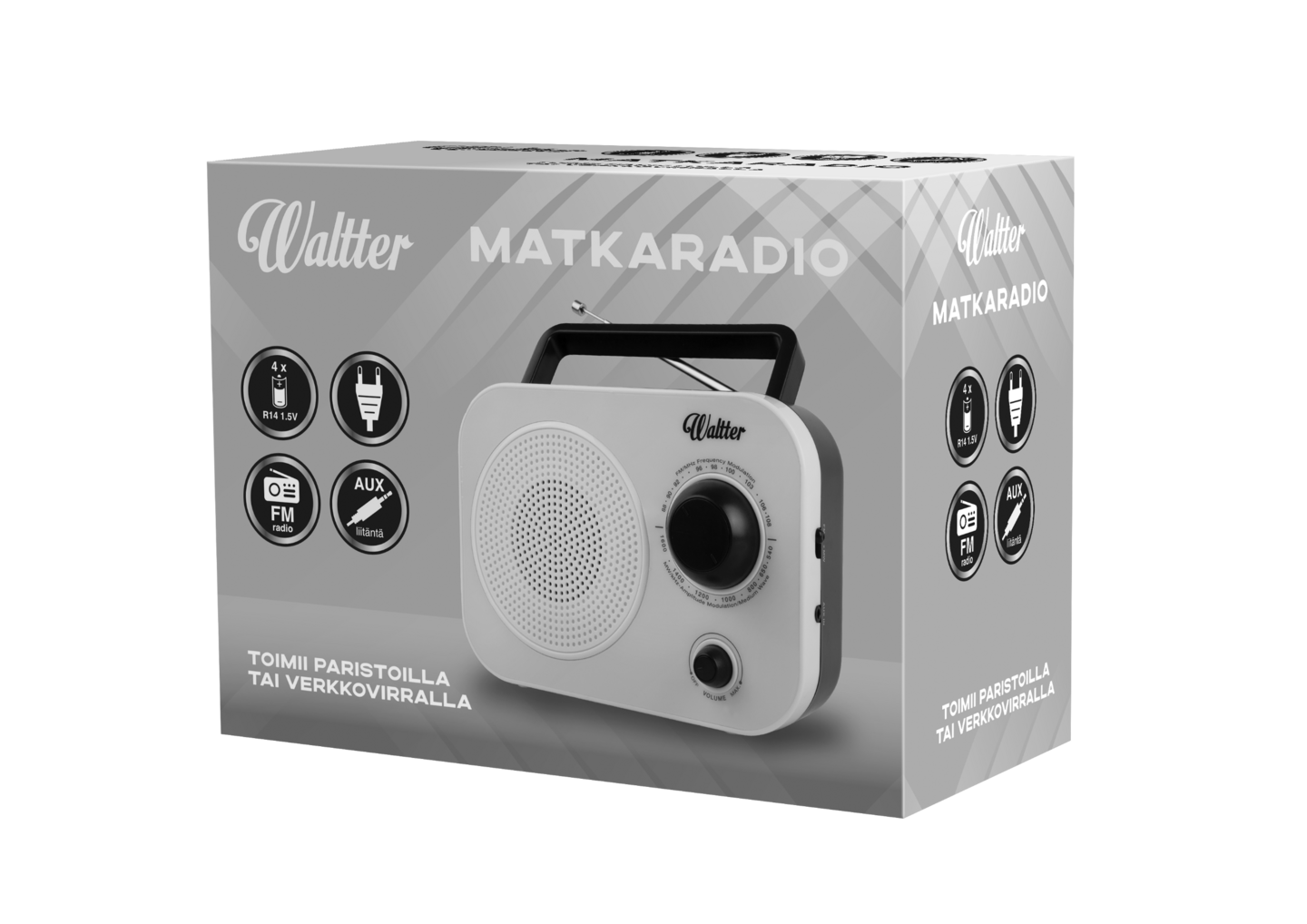 Waltter -matkaradio, valkoinen