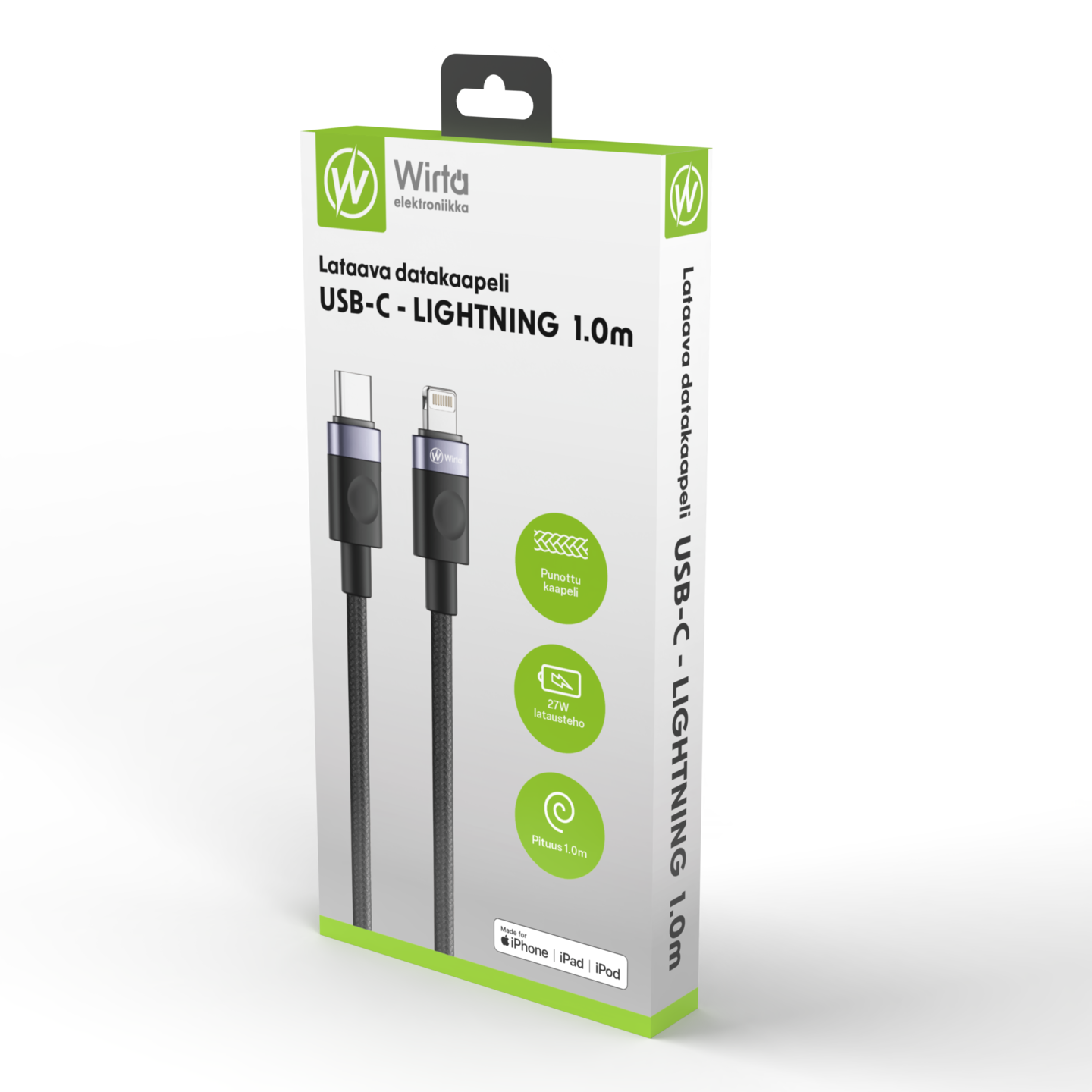 Wirta USB-C - Lightning -kaapeli, 1 m