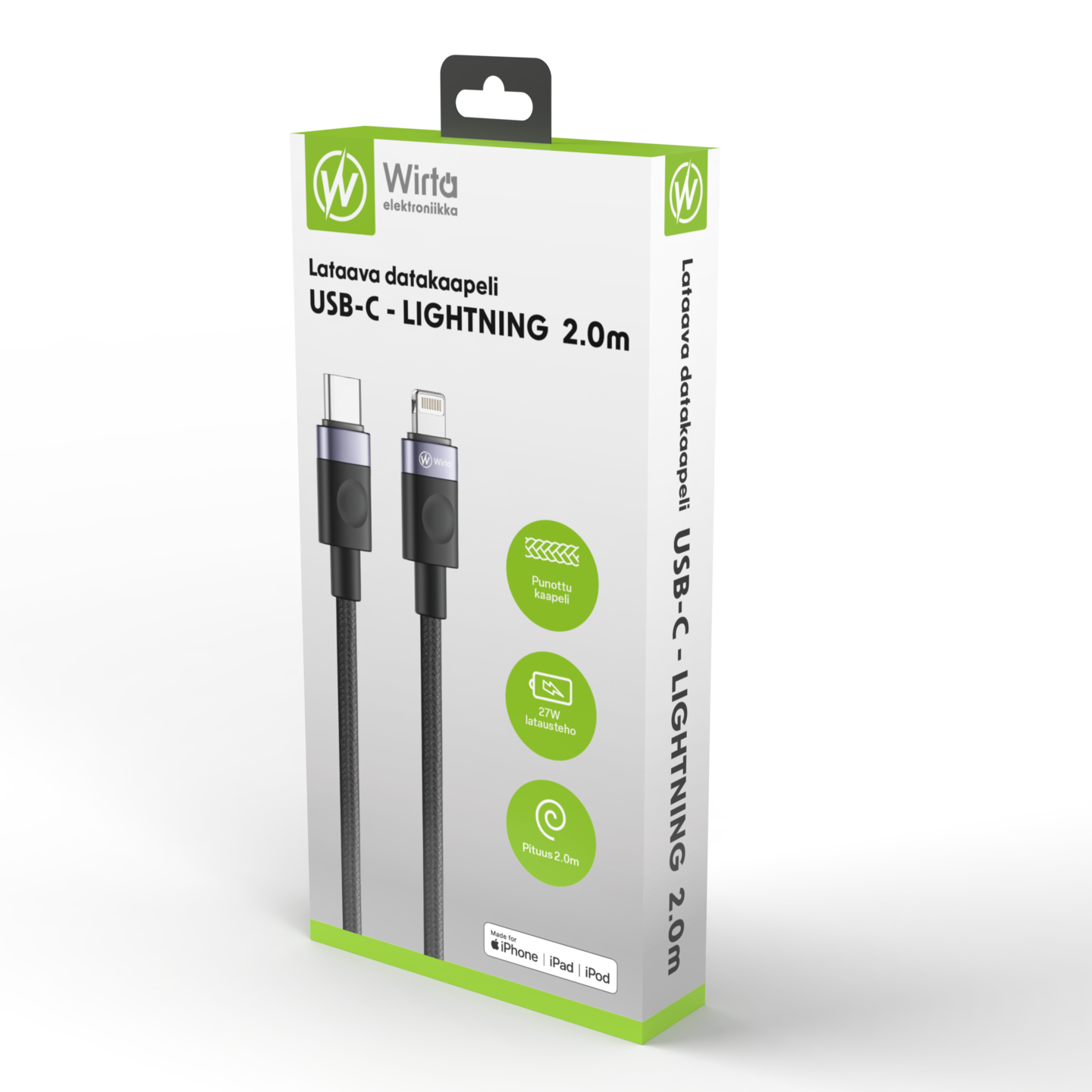 Wirta USB-C - Lightning -kaapeli, 2 m