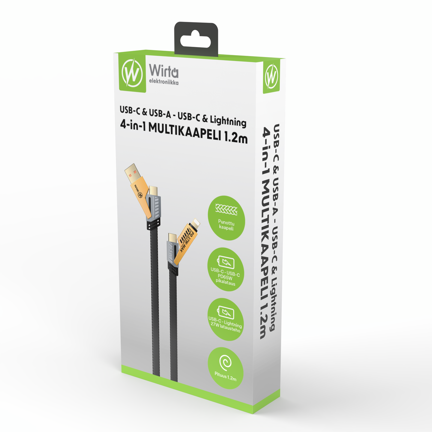 Wirta 4-in-1 -latauskaapeli, 1,2 m