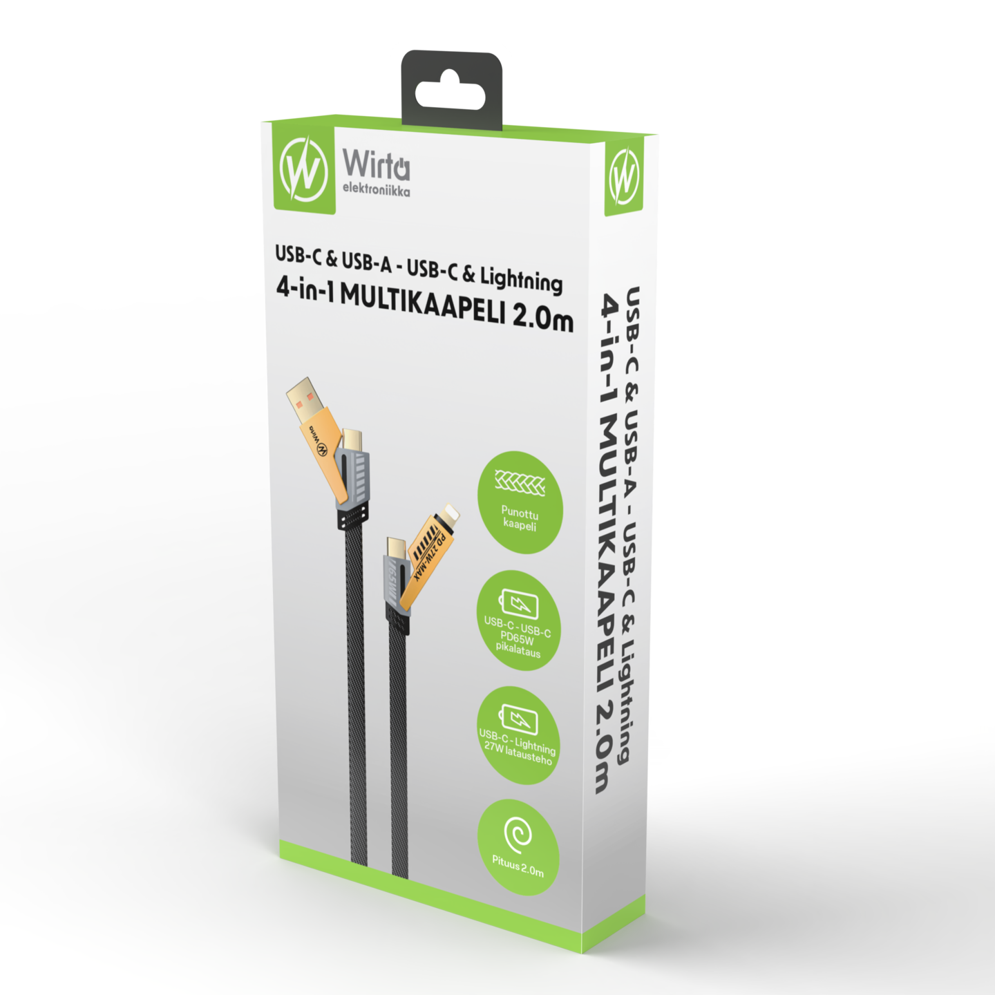 Wirta 4-in-1 -latauskaapeli, 2 m