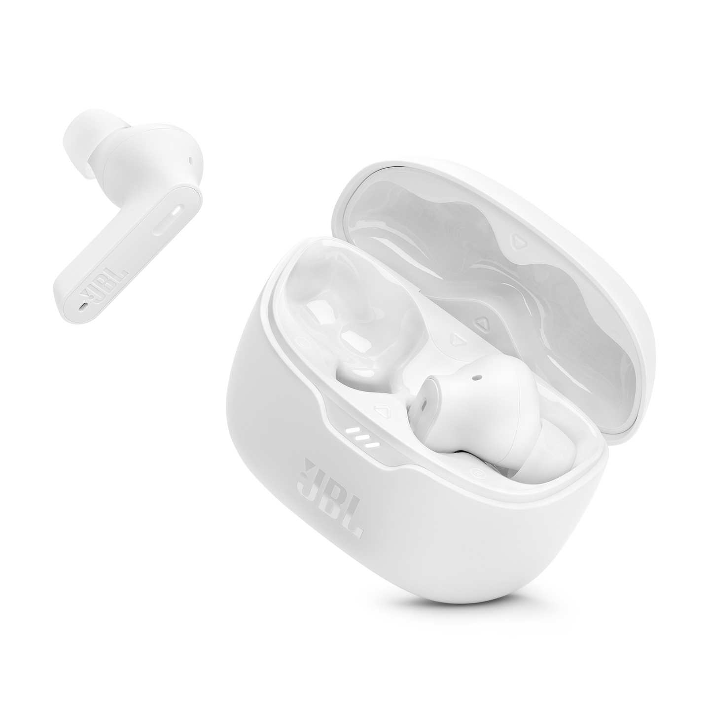 JBL Tune Beam -langattomat vastamelunappikuulokkeet, valkoinen