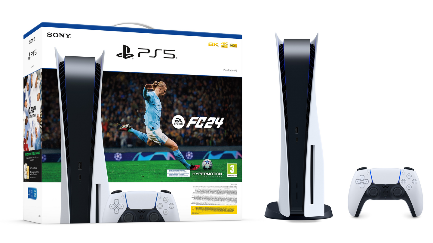 Sony PlayStation 5 pelikonsoli + EA Sports FC 24 -peli