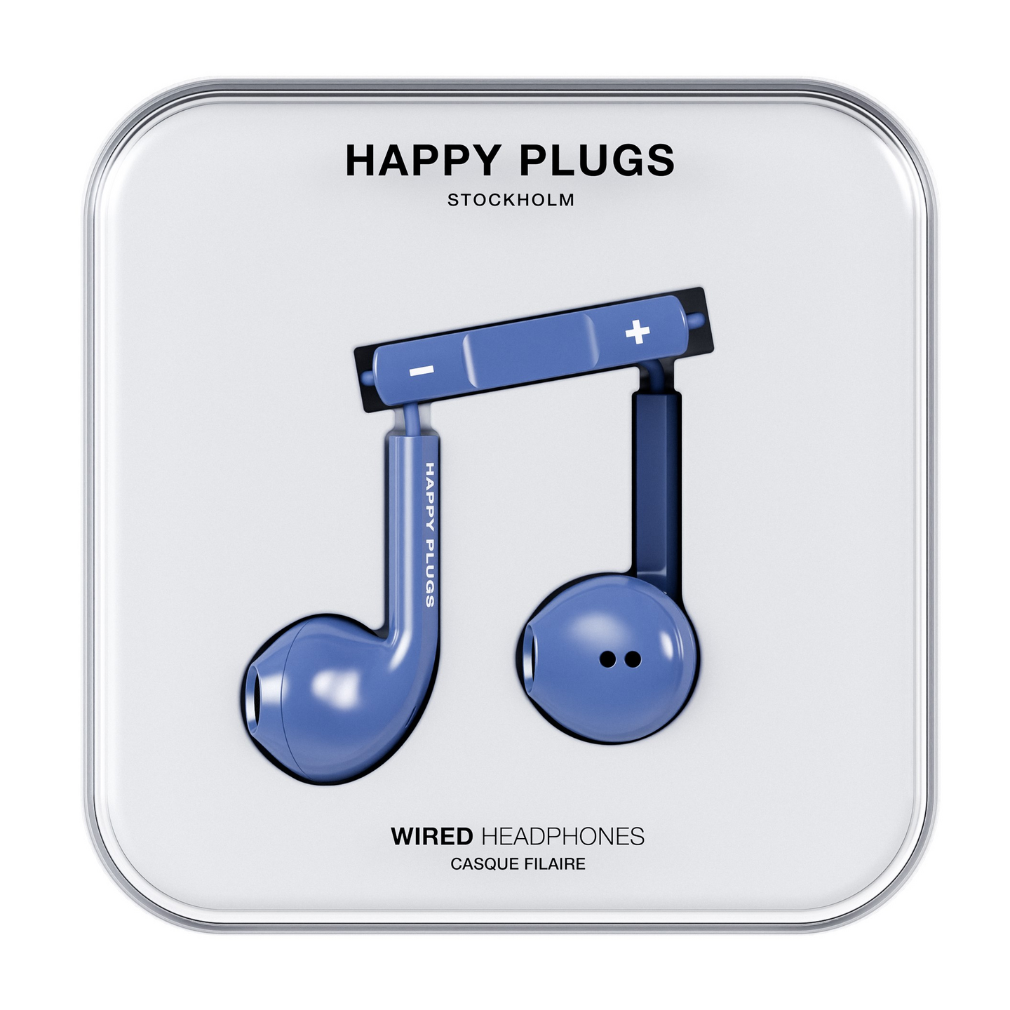 Happy Plugs Wired USB-C -nappikuulokkeet, sininen