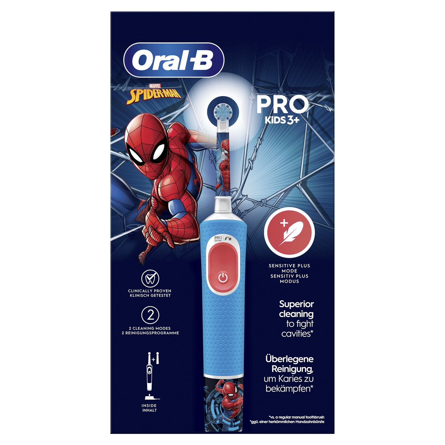 Oral-B Vitality Pro Kids 3+ Spiderman -sähköhammasharja + lisävaihtoharja