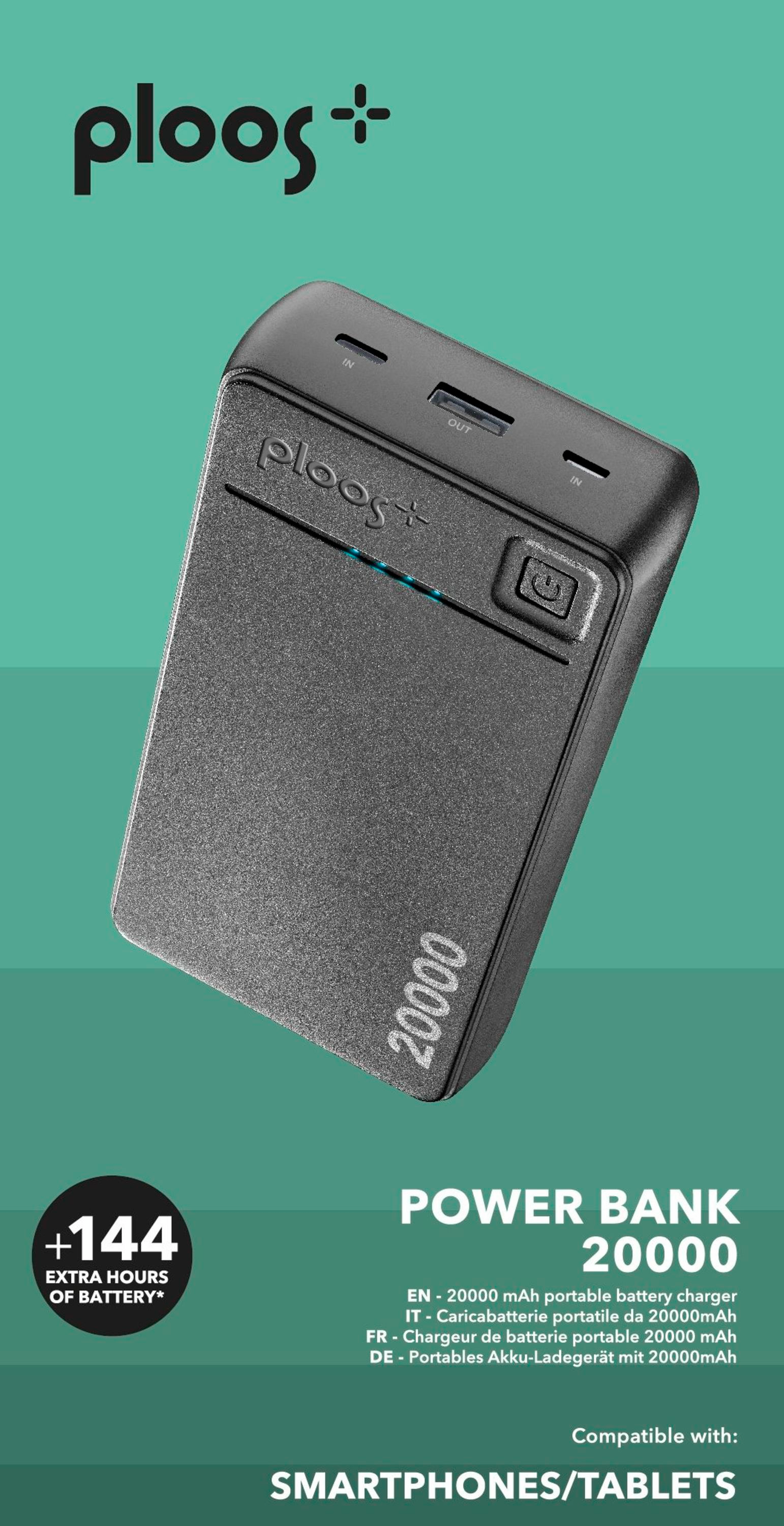 Ploos Power Bank 20 000 mAh -varavirtalähde