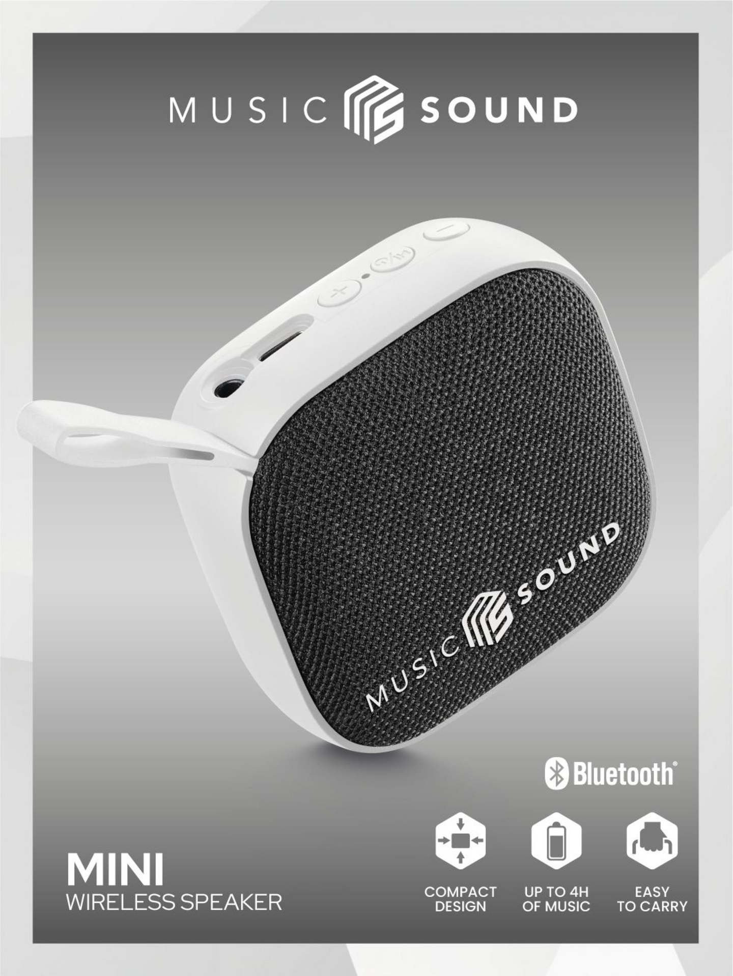 MusicSound Mini -Bluetooth-kaiutin, valkoinen