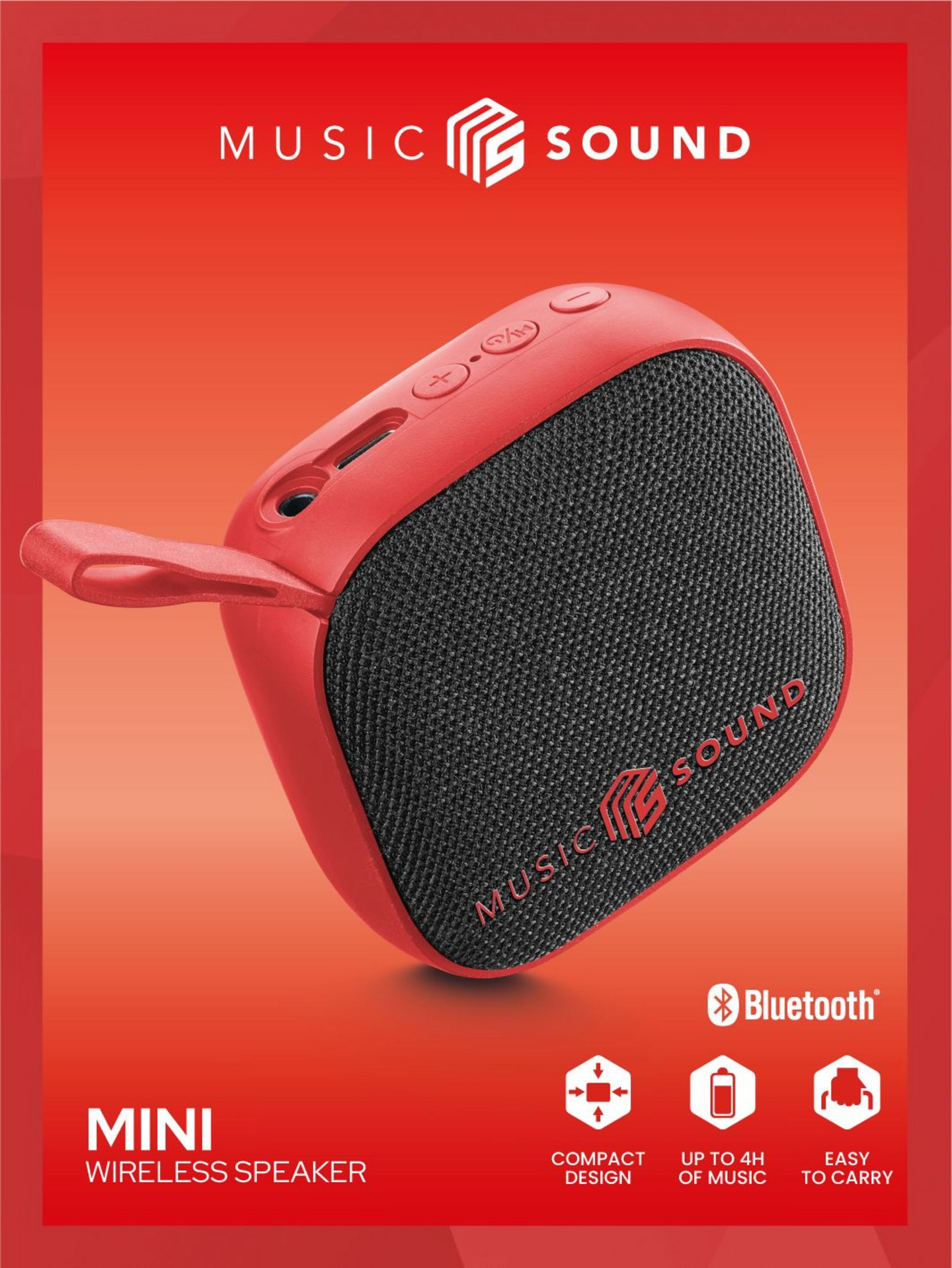 MusicSound Mini -Bluetooth-kaiutin, punainen