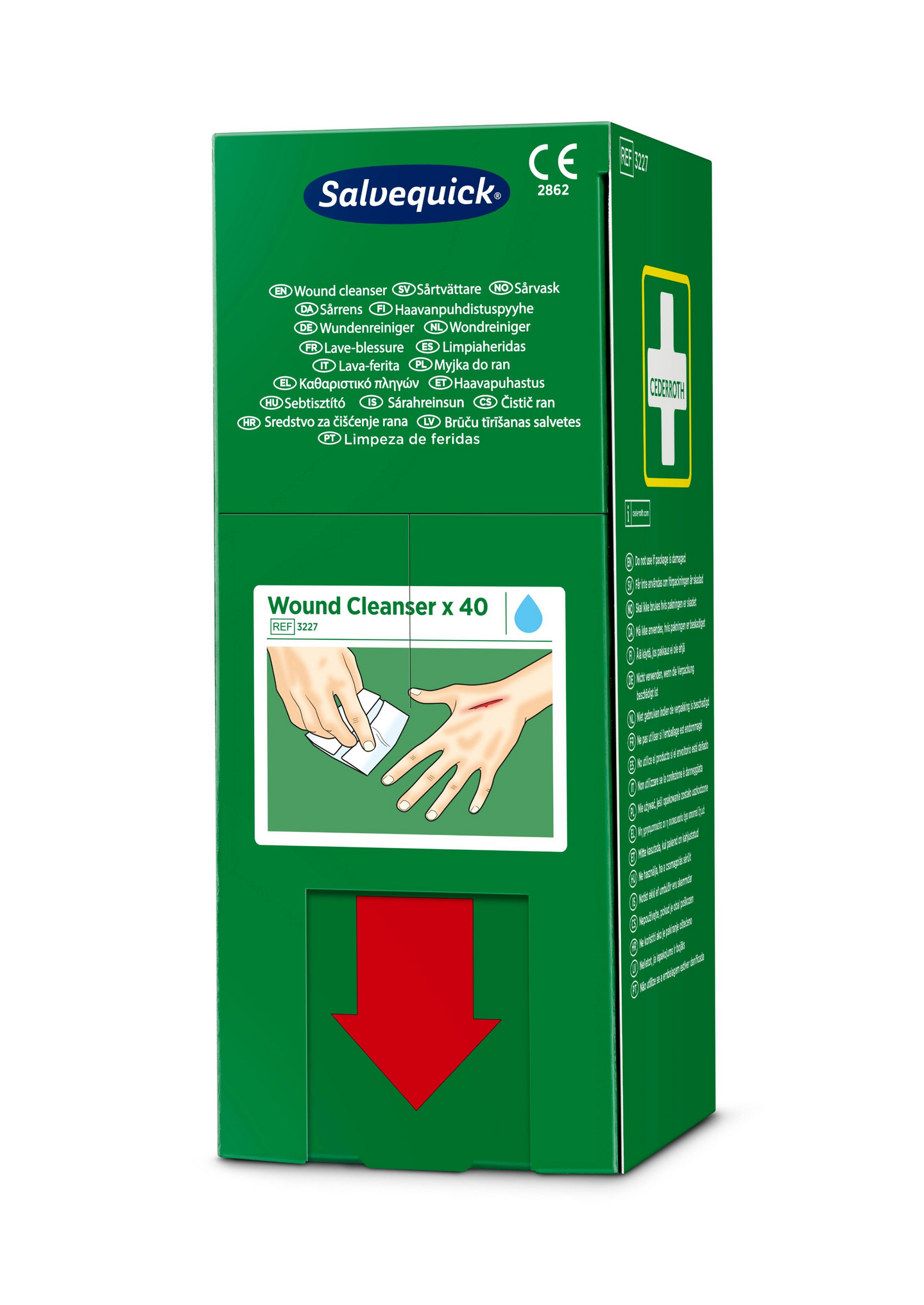 Cederroth Salvequick haavapyyhe (0,9% NaCl steriili) 40kpl