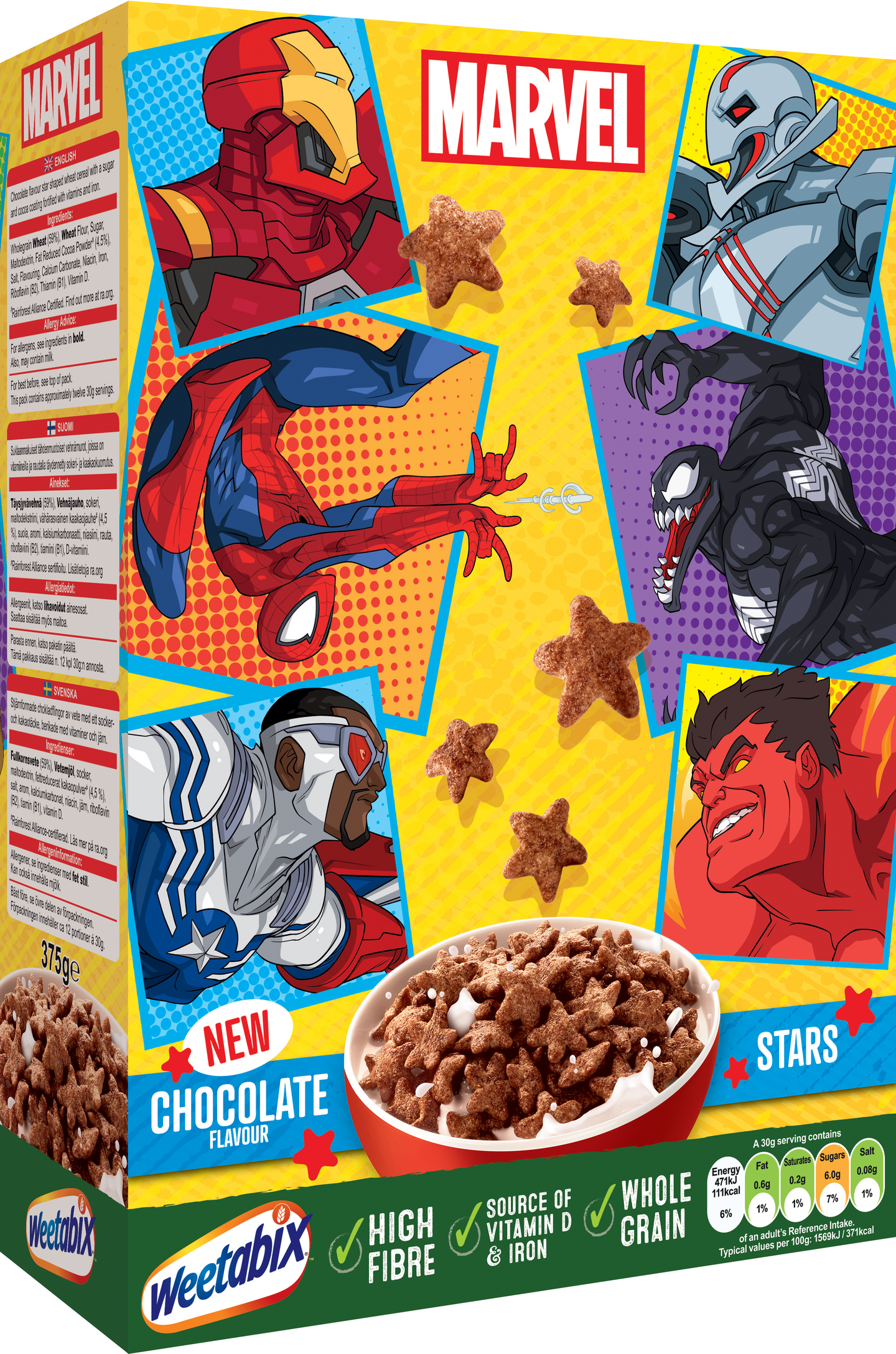 Weetabix Marvel suklaanmakuinen vehnämuro 375g