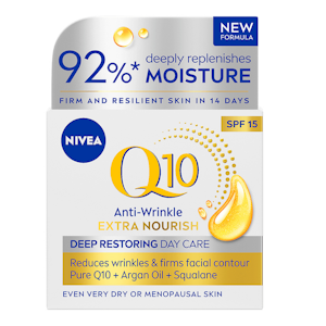 NIVEA 50ml Q10 Anti-Wrinkle Extra Nourish Deep Restoring Day Cream SK15 -päivävoide