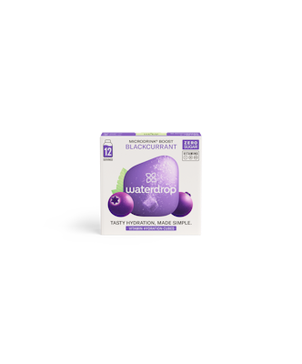 Waterdrop Microdrink Blackcurrant Mustaherukan makuinen porekuutio 12 x 2g