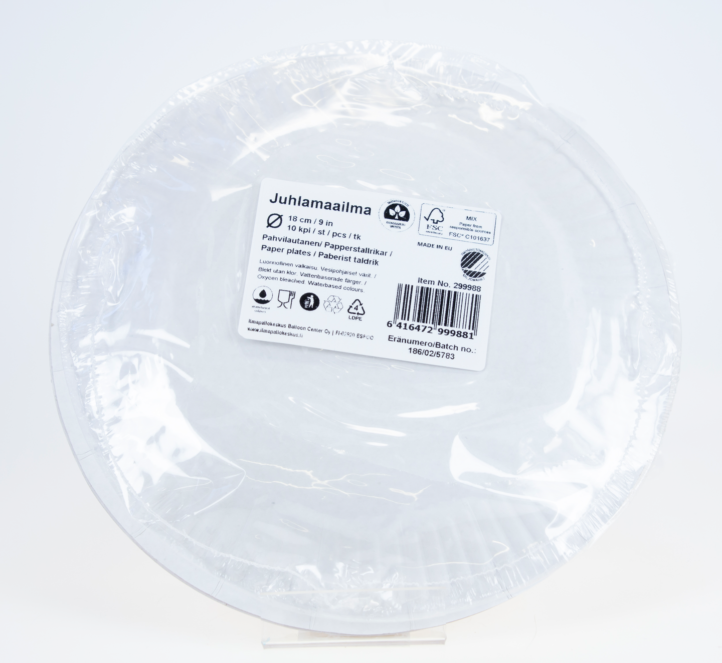Kartonkilautanen 10kpl 18cm vaaleanpunai