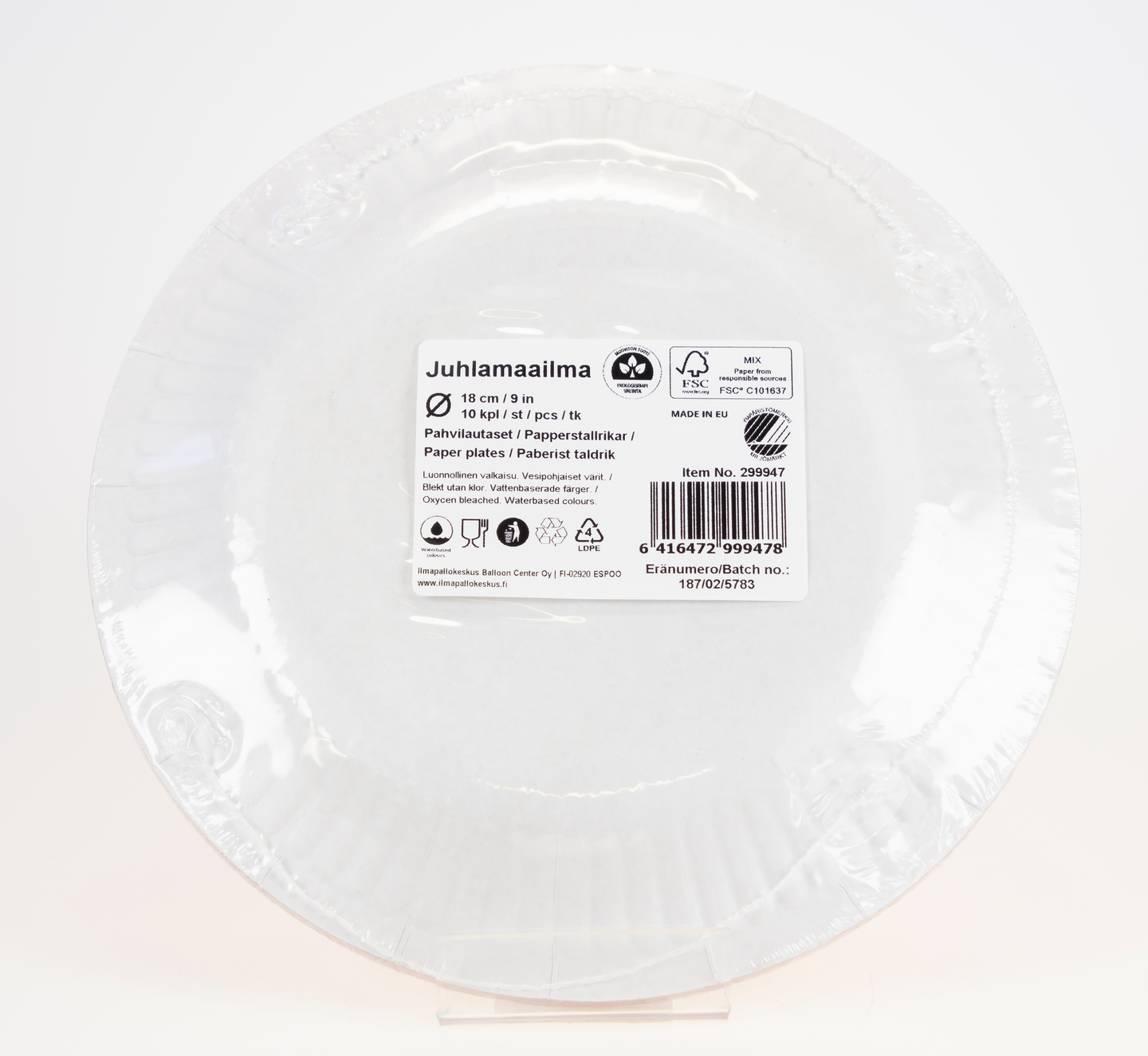 Kartonkilautanen 10kpl 18cm fuksianpunainen