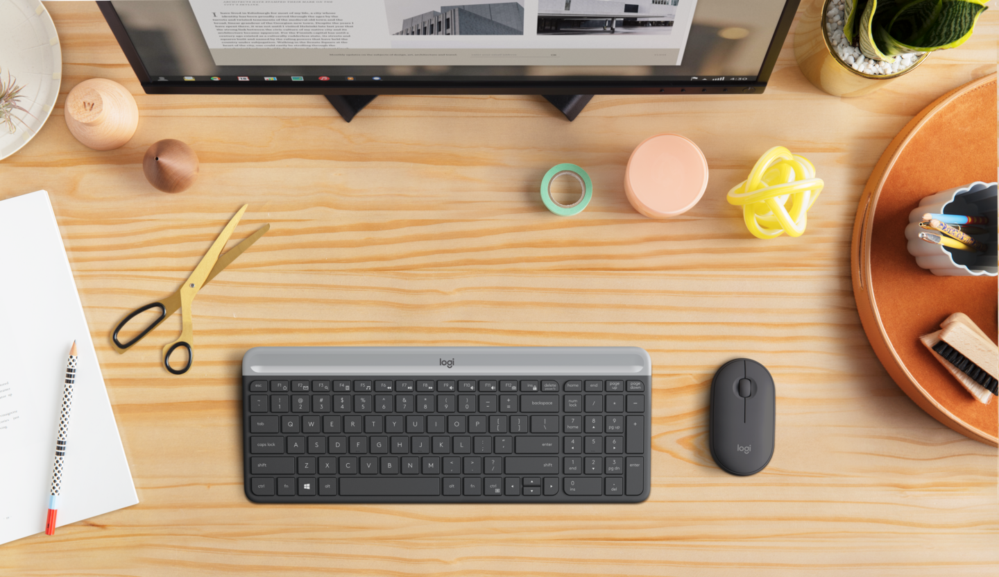 Logitech MK470 Slim -langaton näppäimistö ja hiiri
