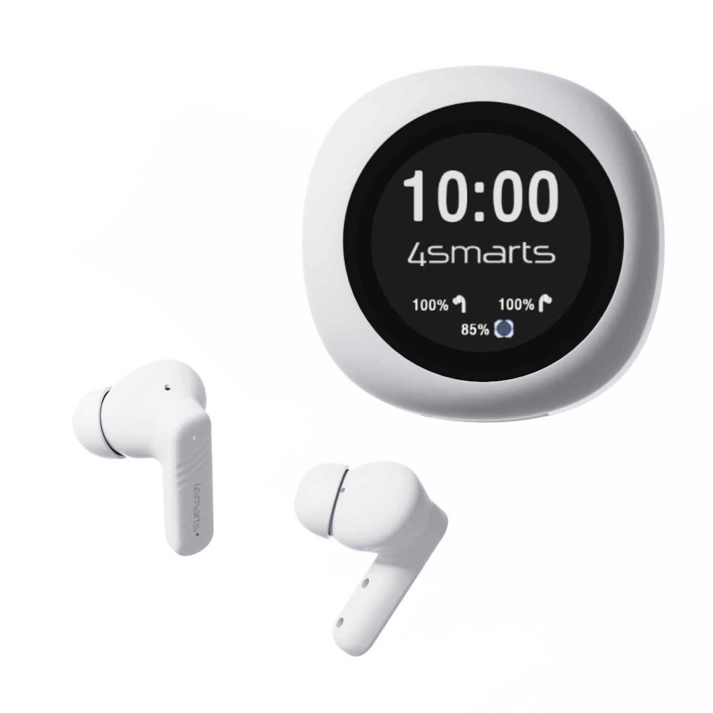 4smarts SkyBuds Screen Pro ANC -langattomat vastamelunappikuulokkeet, valkoinen