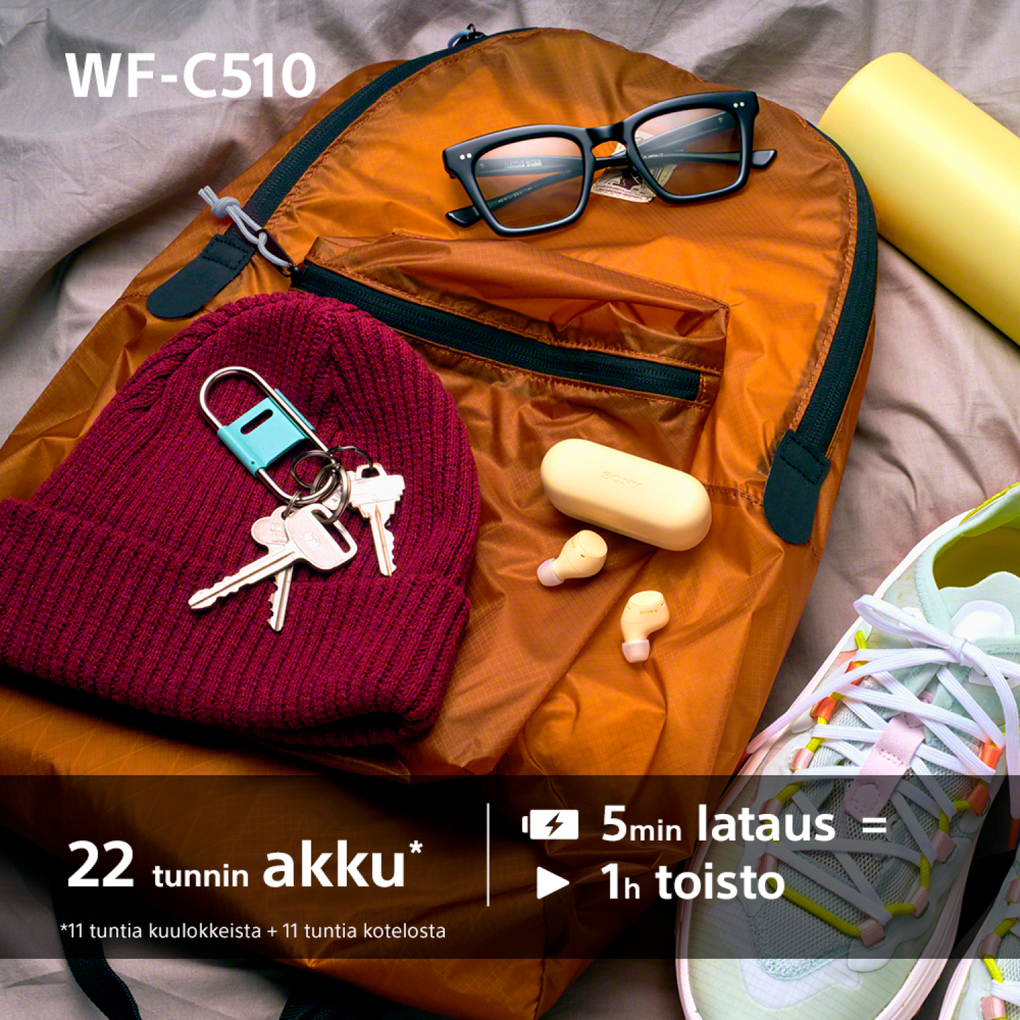 Sony WF-C510 -langattomat nappikuulokkeet, sininen
