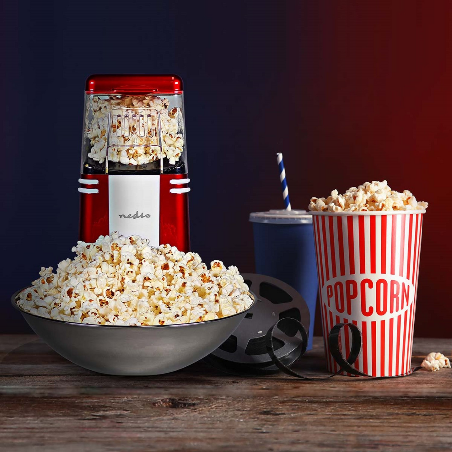 Nedis FCPC100RD -popcornikone